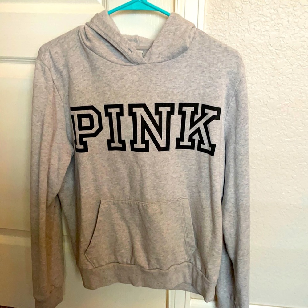 PINK Grey Hoodie
